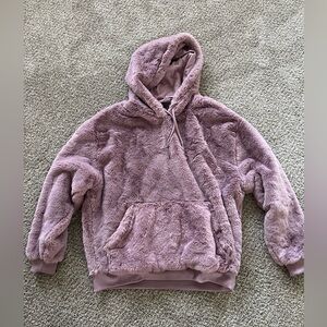 Plush Lavender Hooded Pullover Sweater